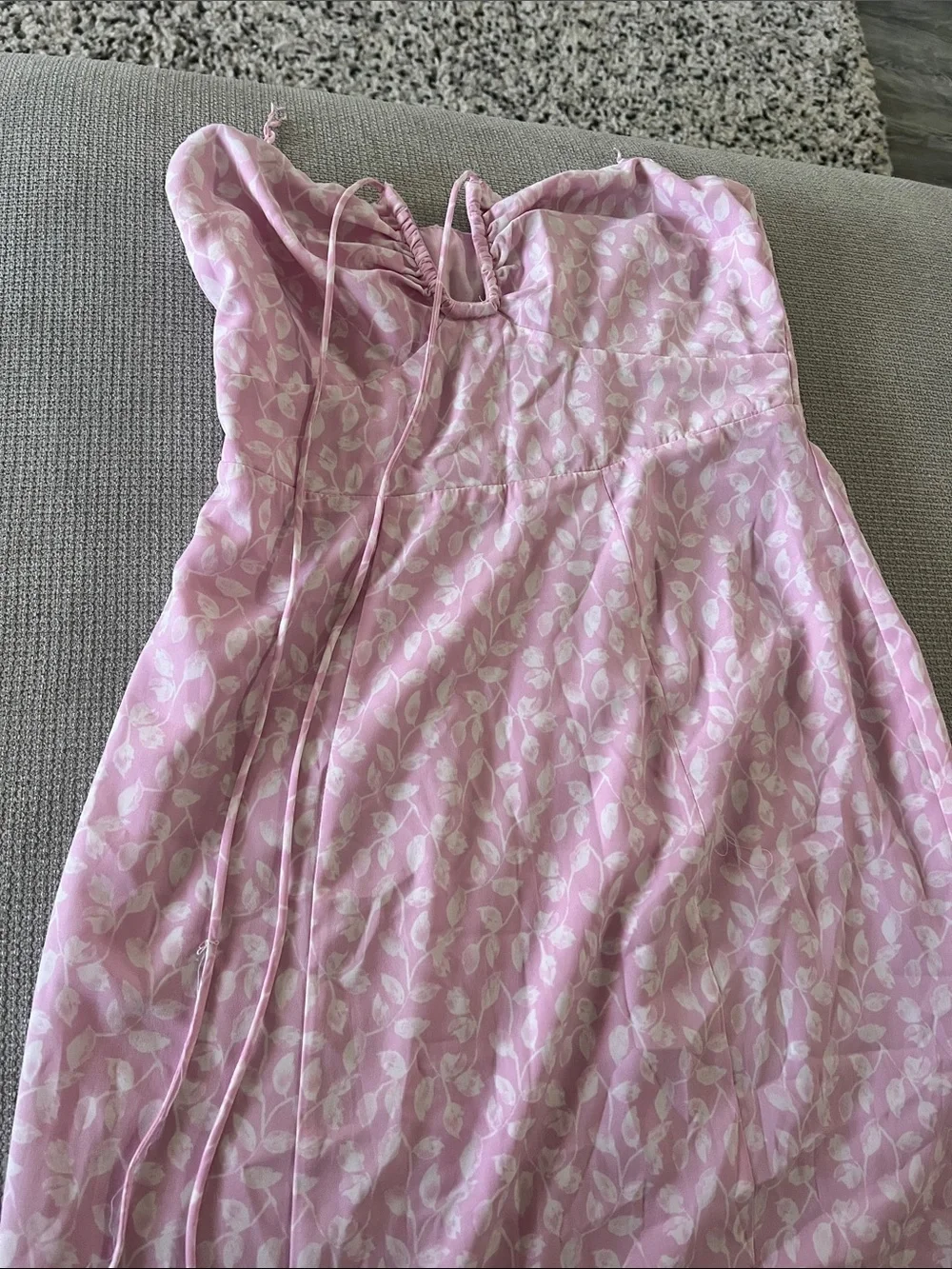 Abercrombie & Fitch Pink Floral Strapless Maxi Dress